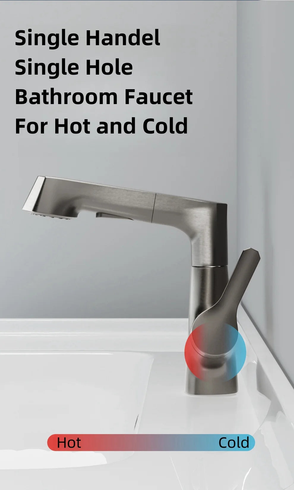 Bathroom Faucet Hot Cold Water Sink Mixer Tap Basin Faucets Washbasin Pull Faucet Copper Lifting Pull Faucet Hot and Cold Water