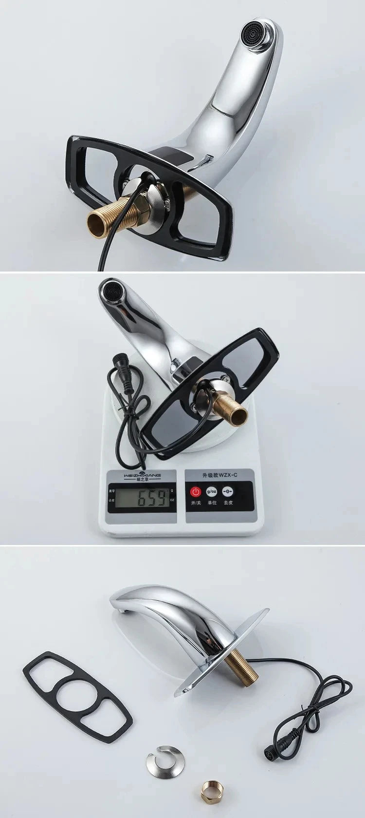Electronic automatic sensor-operated non-contact hot and cold water faucet, sensor-operated electronic faucet non-contact faucet