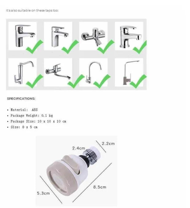 Kitchen Faucet Head Water Save Anti Splash Rotatable Faucet Taps Shower Water Splash Drinking Water Filter Head