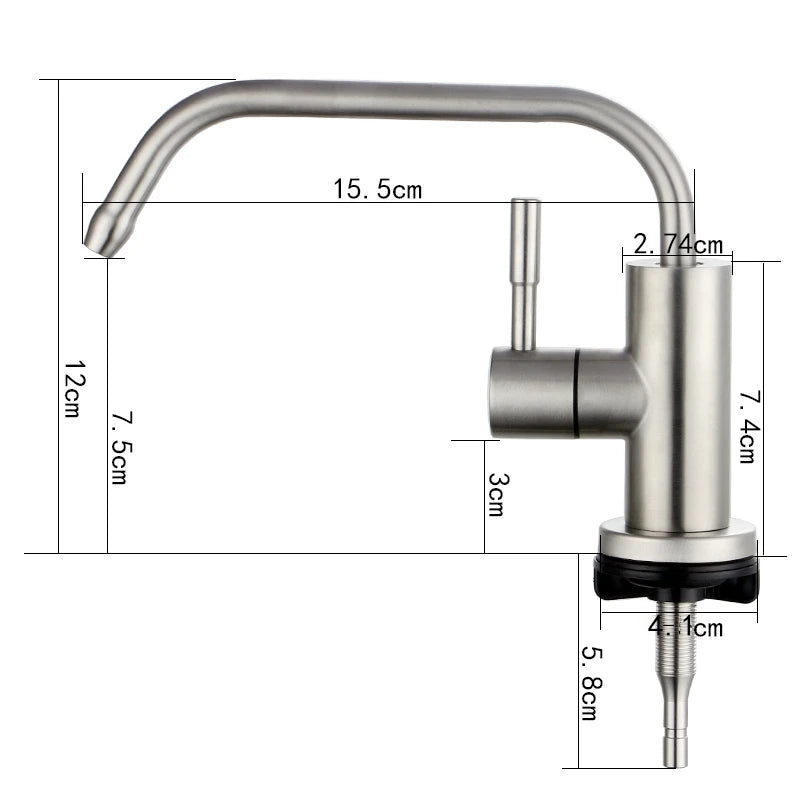 Water Filter Faucet Lead-Free Purifier Filtered Faucet Fits Reverse Osmosis Units or Water Filtration System Kitchen RO Faucet