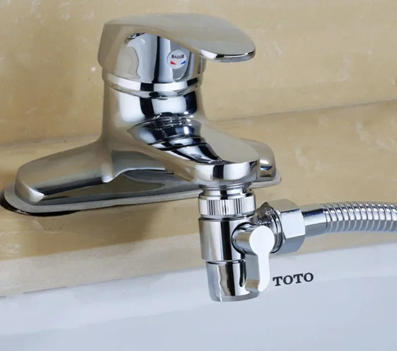 Faucet 1 in 2 Out Water Distributor Switch Shower Basin Faucet Diverter Valve External Washing Machine Water Pipe Switch Valve