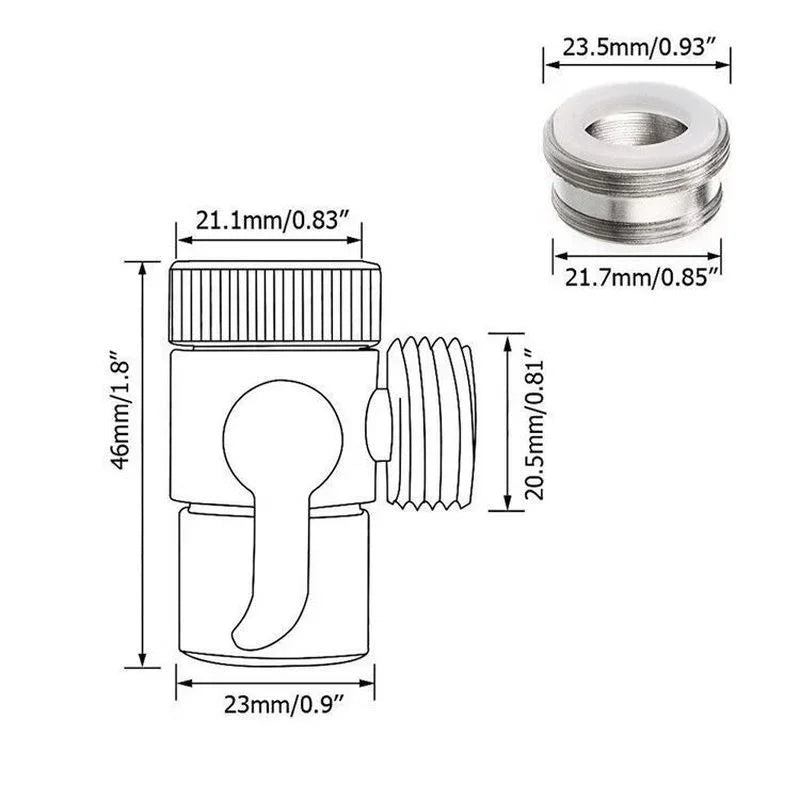 Faucet 1 in 2 Out Water Distributor Switch Shower Basin Faucet Diverter Valve External Washing Machine Water Pipe Switch Valve