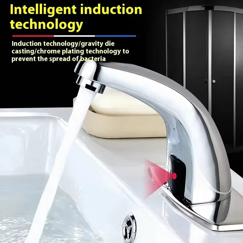 Electronic automatic sensor-operated non-contact hot and cold water faucet, sensor-operated electronic faucet non-contact faucet