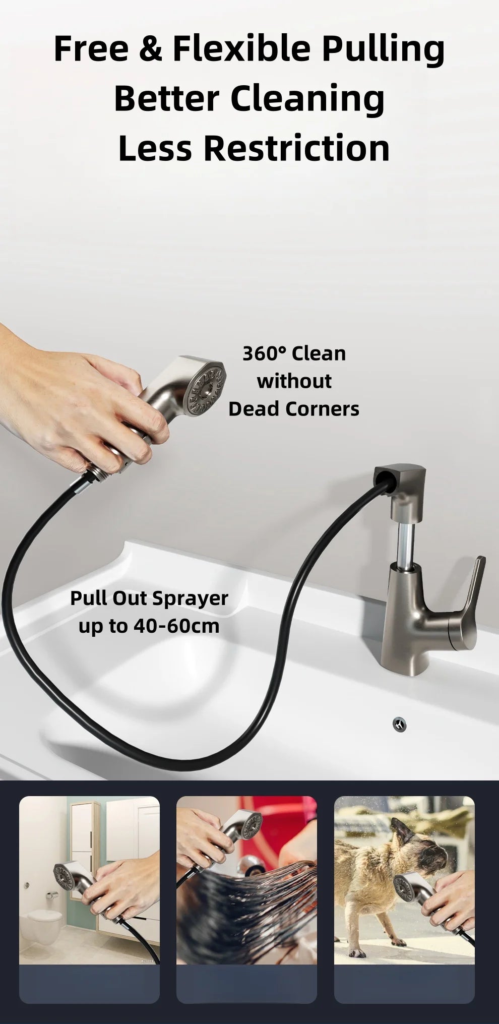 Bathroom Faucet Hot Cold Water Sink Mixer Tap Basin Faucets Washbasin Pull Faucet Copper Lifting Pull Faucet Hot and Cold Water