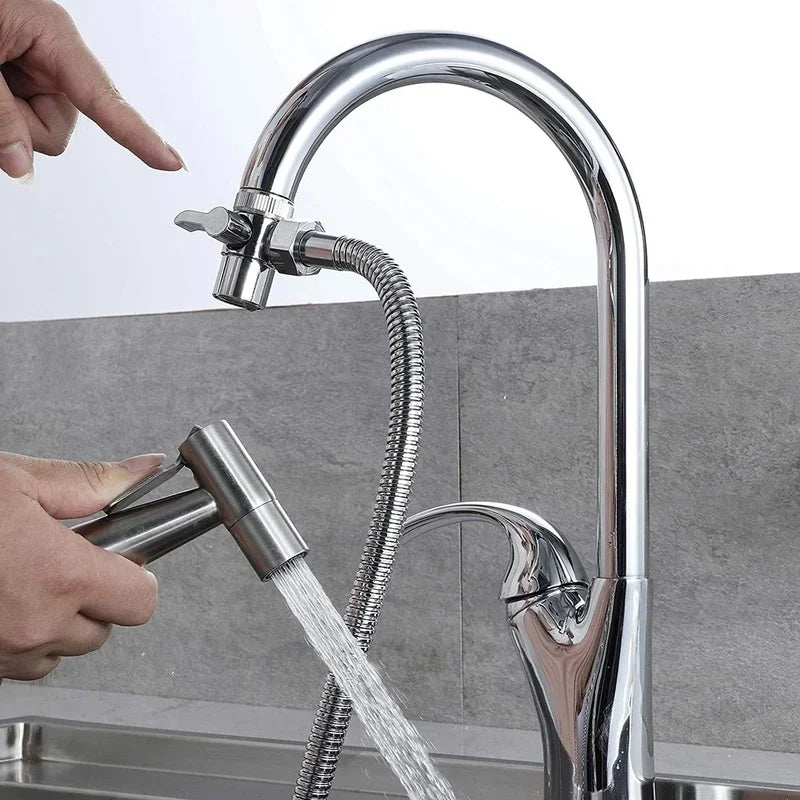Faucet 1 in 2 Out Water Distributor Switch Shower Basin Faucet Diverter Valve External Washing Machine Water Pipe Switch Valve
