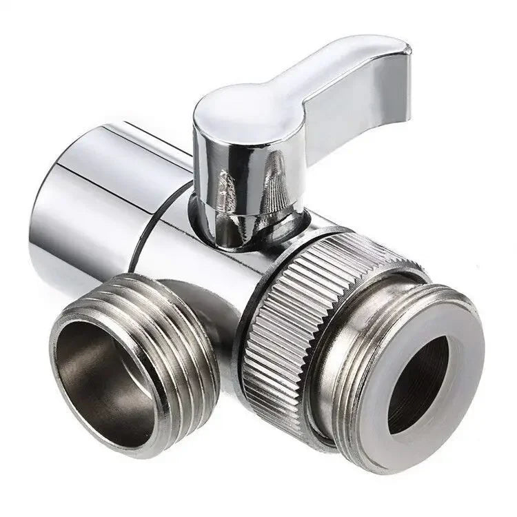 Faucet 1 in 2 Out Water Distributor Switch Shower Basin Faucet Diverter Valve External Washing Machine Water Pipe Switch Valve