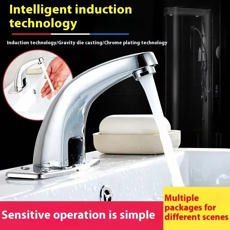 Electronic automatic sensor-operated non-contact hot and cold water faucet, sensor-operated electronic faucet non-contact faucet
