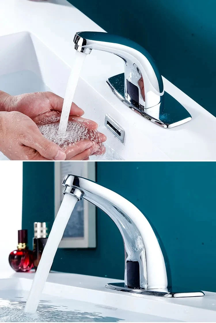 Electronic automatic sensor-operated non-contact hot and cold water faucet, sensor-operated electronic faucet non-contact faucet